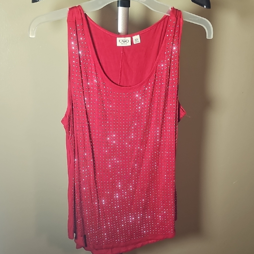 Cato Pink Sequin Sleeveless Tank Top